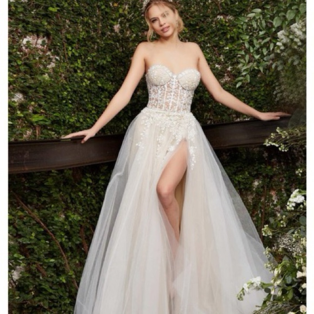 Jovani Cream Lace Gown